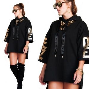 Deez Hoodie Dress Black